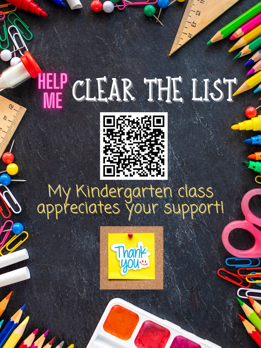 Getting ready for a new school year! 🥰🚍📒✏️🖍️📝💻
Please consider helping teachers clear some items from their list. 
Thanks for supporting us! ❤️
#clearthelist2023 #teachertwitter #clearthelists2023 #EDUcators #Kindergartenteacher 

amazon.com/hz/wishlist/ls…