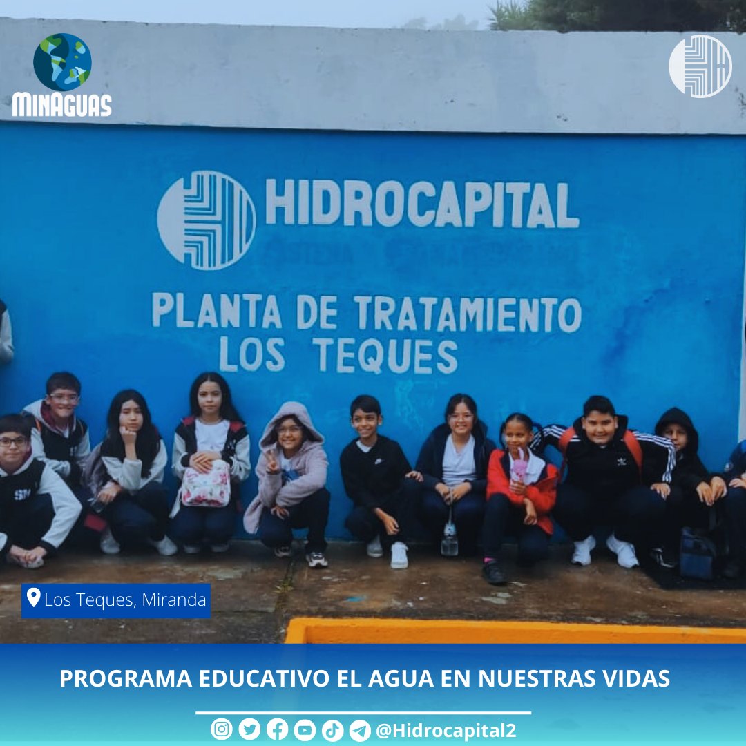 hidroven_ve's tweet photo. #EsNoticia Alumnas y alumnos de la Unidad Educativa Santa Marta visitaron la Planta Potabilizadora Los Teques, Mcpio. Guaicaipuro, donde visualizaron  el proceso de potabilización.

@NicolasMaduro @RMarcoTorres @harolclemente

Hidrocapital una herramienta de la Revolución 💦 https://t.co/38IZgu9a9z