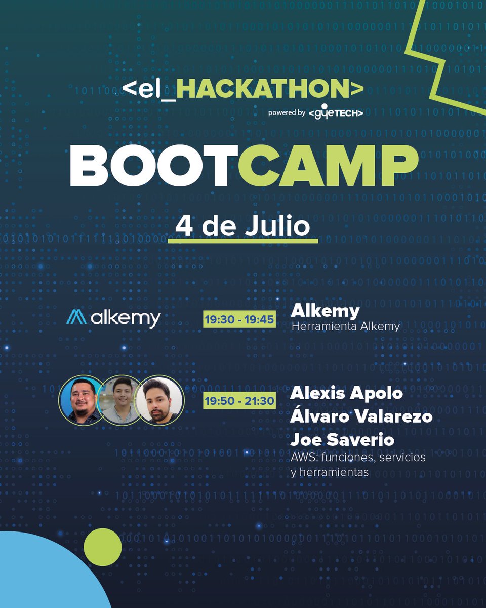 pyecuador's tweet image. ¡Nos preparamos para &amp;lt;el_hackaton&amp;gt;!

Primera parada: el Bootcamp preparatorio  🚀

📆Del 3 al 6 de julio
🕖19:30 a 21:30
🤓Modalidad: Virtual
Hablemos de #marketing, #AWS, #APIs, #PostgreSQL, #ChatGPT, #GIT y más 

Entrada libre: us02web.zoom.us/j/84481868900🔗