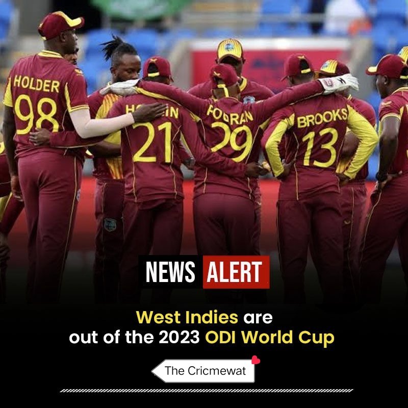 AliShakir50's tweet photo. The 2023 World Cup in India will be the first World Cup edition without two-time champions West Indies 😳🏏

West Indies have embarrassingly failed to make it through the qualifiers

#SCOvWI #CWC23Qualifiers #WorldCup2023 #WestIndiescricket #Insidesport #CricketTwitter https://t.co/Z8964NHwib