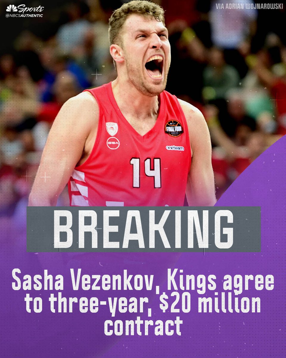 NBCSKings's tweet photo. Sasha Vezenkov is heading to Sacramento 🙌

Read more » https://t.co/VA6QwfjyZr https://t.co/Egf2QXSsLk
