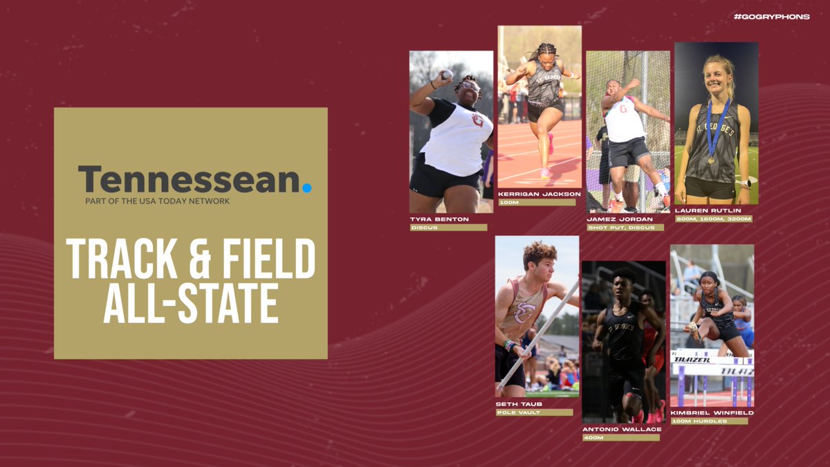 sgis_athletics's tweet photo. Congrats to our 7 Gryphons for making the Tennessean All-State Track &amp; Field team! These athletes helped our girls finish 4th at State and boys 6th at State - great job everyone!

#GoGryphons https://t.co/jHwpUnSwx9