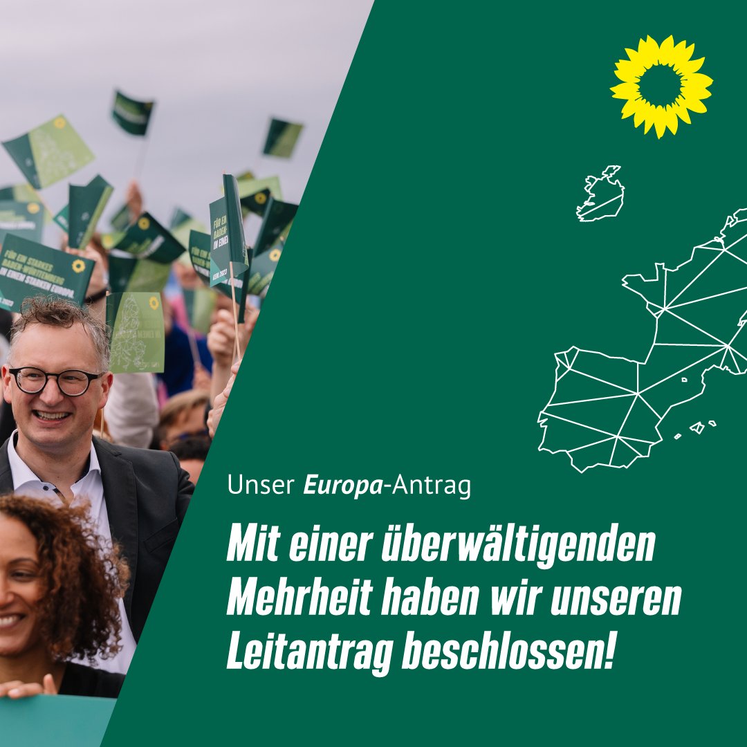 Mit einer überwältigenden Mehrheit haben wir auf der #ldkbw unseren Leitantrag „Für ein starkes Baden-Württemberg in einem starken Europa“ beschlossen! Gefeiert haben wir das mit den Fähnchen🇪🇺