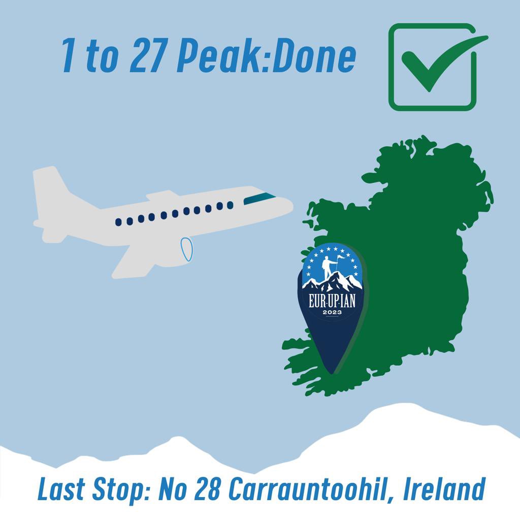 1 to 27 Peak: Done! ✔️

Last Stop: Carrauntoohil, Ireland 🇮🇪

Together, let's raise Parkinson's awareness, inspire others, and conquer the peaks!

#EurUpIan #ScalingHeightsforPD #ParkinsonsAwareness #ConquerThePeaks #Carrauntoohil #FinalStop