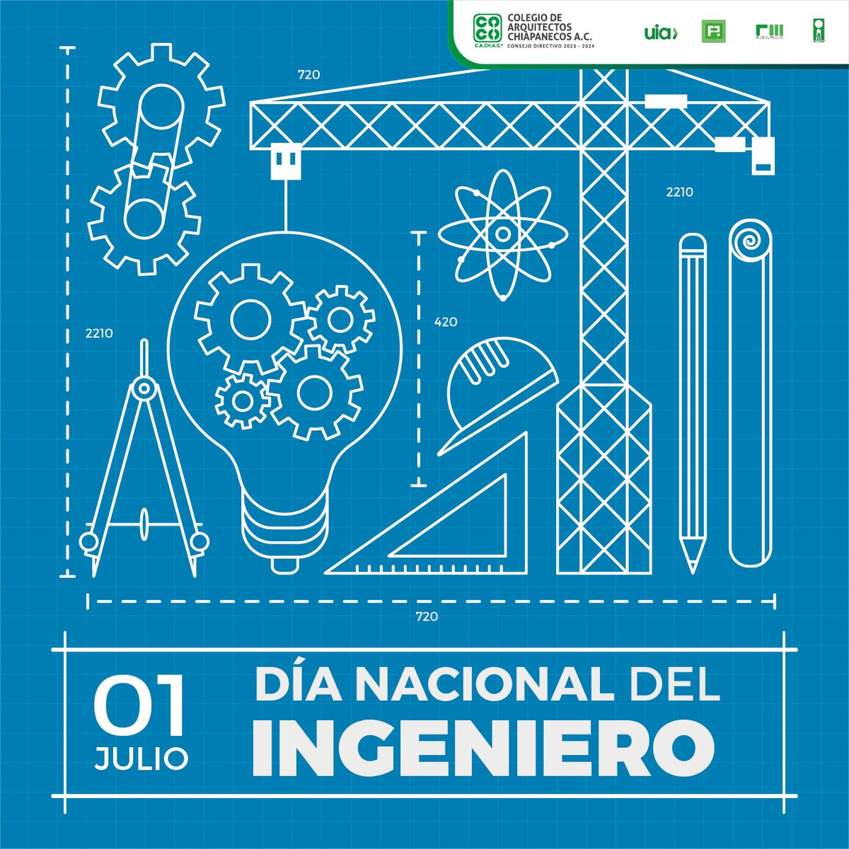 SoyCACHAC's tweet photo. ¡Feliz #DíadelIngeniero!
Reconocemos el esfuerzo y dedicación de las y los profesionales de la ingeniería, quienes con su trabajo y esfuerzo contribuyen a la construcción de mejores ciudades.
#CACHAC
#LaUnidadNosFortalece https://t.co/YliAdPURFL