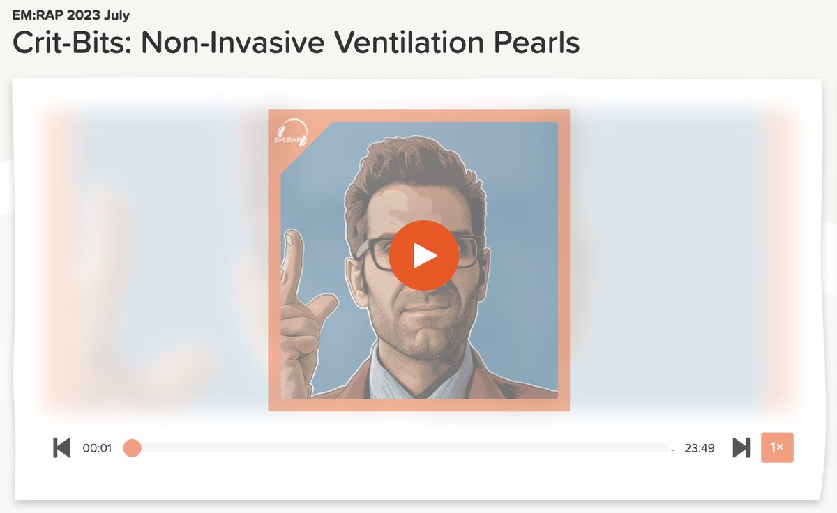 Happy July! Come check out @emrap_tweets #FOAMed feat. the 1 and only @CriticalCareNow bit.ly/3pwa0qx We chat all things NIPPV: ✅Rule of 2⃣s ✅CPAP vs BPAP vs AVAPS ✅NIPPV in AMS