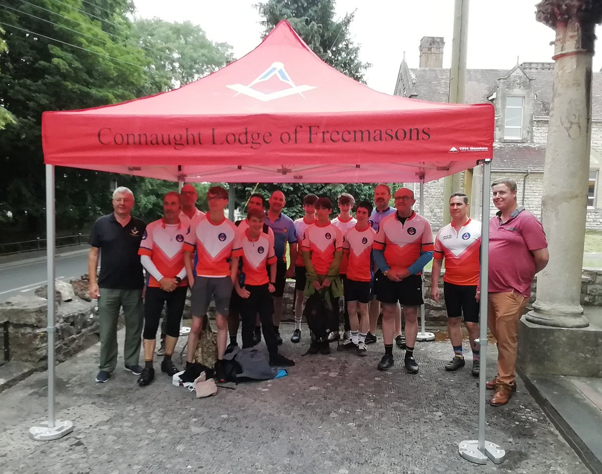 Members of the provincial Cycling club accompanying youths from Frome College who were cycling as part of their Duke of Edinburgh award. Refreshments were served of, hot Sausage and bacon baps and loads! of cakes, then an informative Tour of the Temple. <a href="/PGLSomerset/">Somerset Freemasons</a> <a href="/msn_today/">Midsomer Norton Today</a>