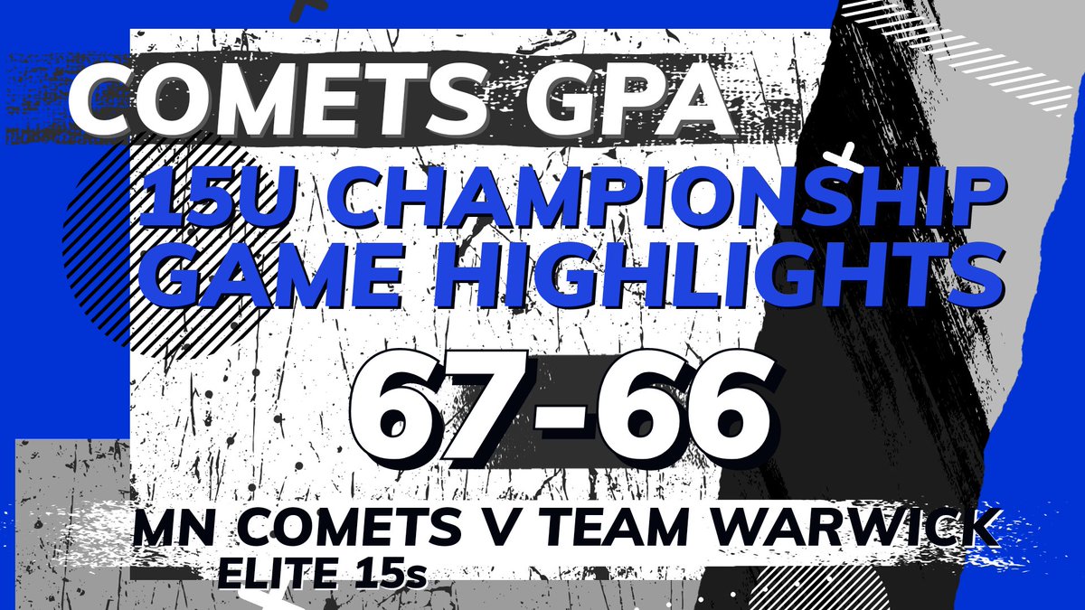 StreetHistory Videos (@streethistory) on Twitter photo GAME HIGHLIGHTS: <a href="/MNCometsElite/">MN Comets</a> vs <a href="/warwickworkouts/">Warwick Workouts</a> 15U Championship Game at Comets GPA 2023
<a href="/GagnerGrant/">Grant Gagner</a>
Levi Harris 16p
Jaxon Boschee 17p
Myles Gray 11p
Cooper Goodbary 16p
Carson Nickles 11p
VIDEO: youtu.be/CnKGyPTzkFo GAME HIGHLIGHTS: <a href="/MNCometsElite/">MN Comets</a> vs <a href="/warwickworkouts/">Warwick Workouts</a> 15U Championship Game at Comets GPA 2023
<a href="/GagnerGrant/">Grant Gagner</a>
Levi Harris 16p
Jaxon Boschee 17p
Myles Gray 11p
Cooper Goodbary 16p
Carson Nickles 11p
VIDEO: youtu.be/CnKGyPTzkFo