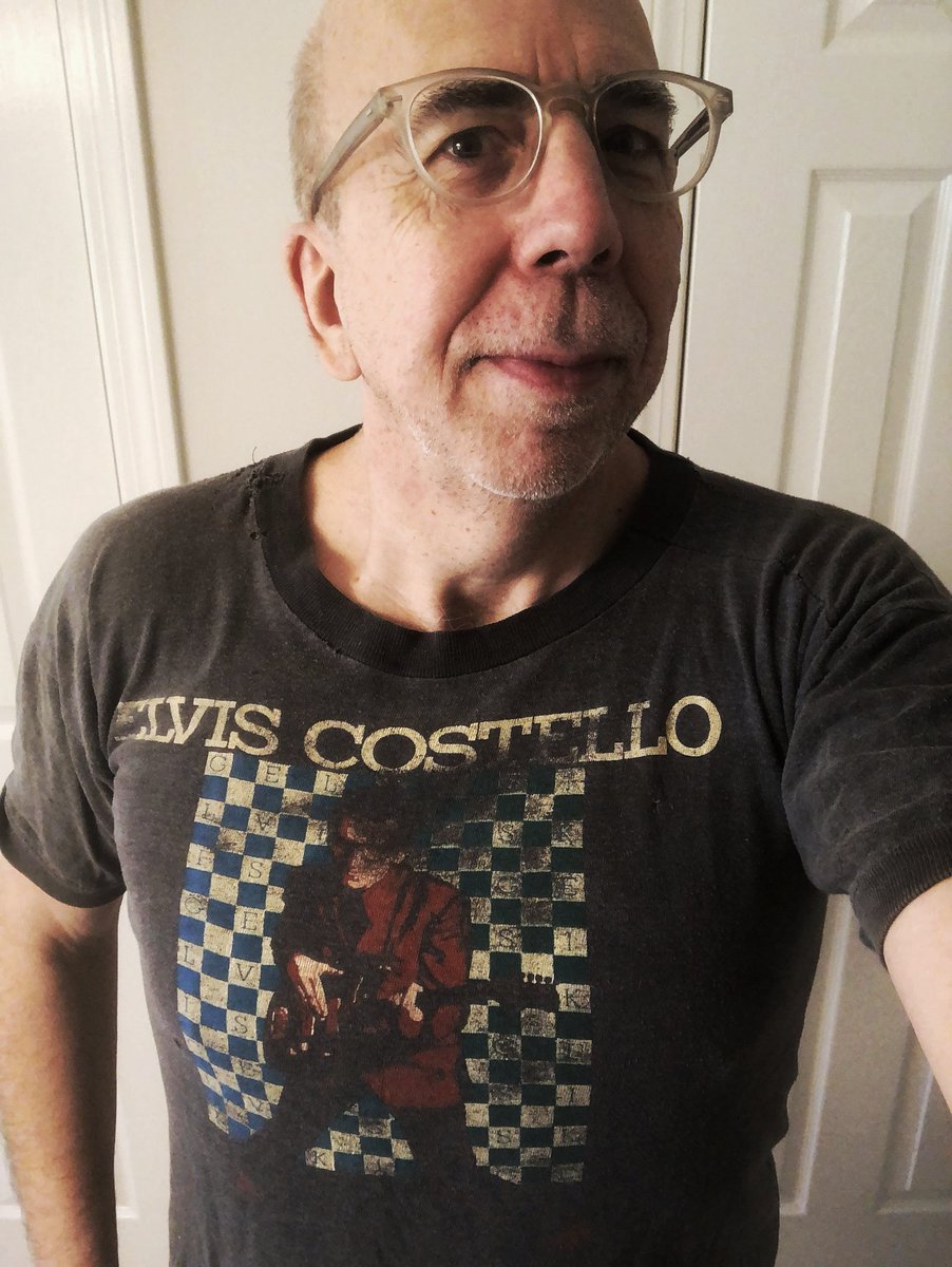 Seeing #elviscostello tonight at #tanglewood. But my wife won’t let me wear my 45-year old shirt. #pumpitup