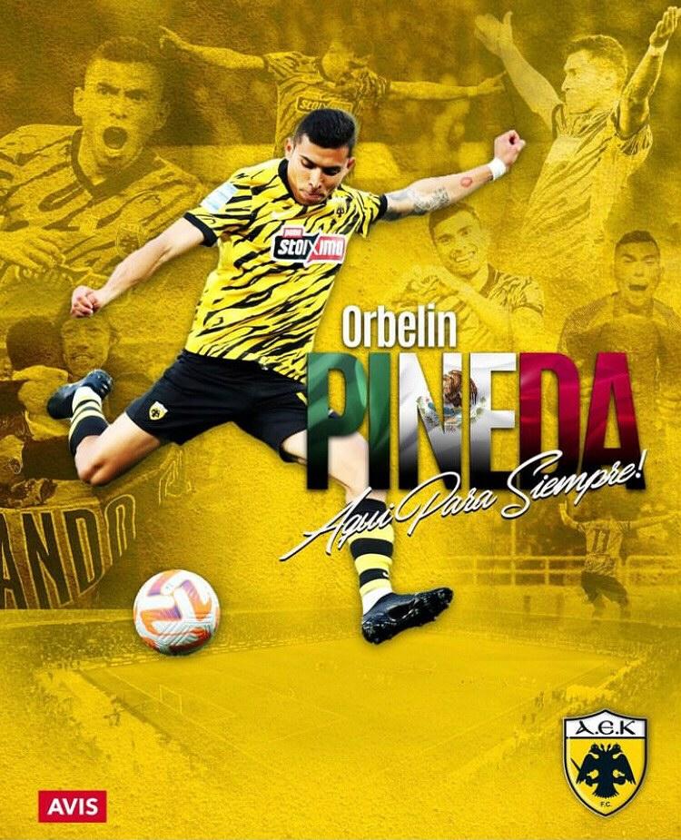 DeportMx__'s tweet photo. 🚨Orbelin se queda en AEK🚨

AEK anunció que se hizo con la carta del Mexicano quien estará con los de amarillo y negro hasta el 2027, es su mayor compra en su historia 

Repetirán como campeones de Grecia? 

#aqui_para_sempre #pineda_13 #aekfc #deportmx #futbol https://t.co/3agUea76XI