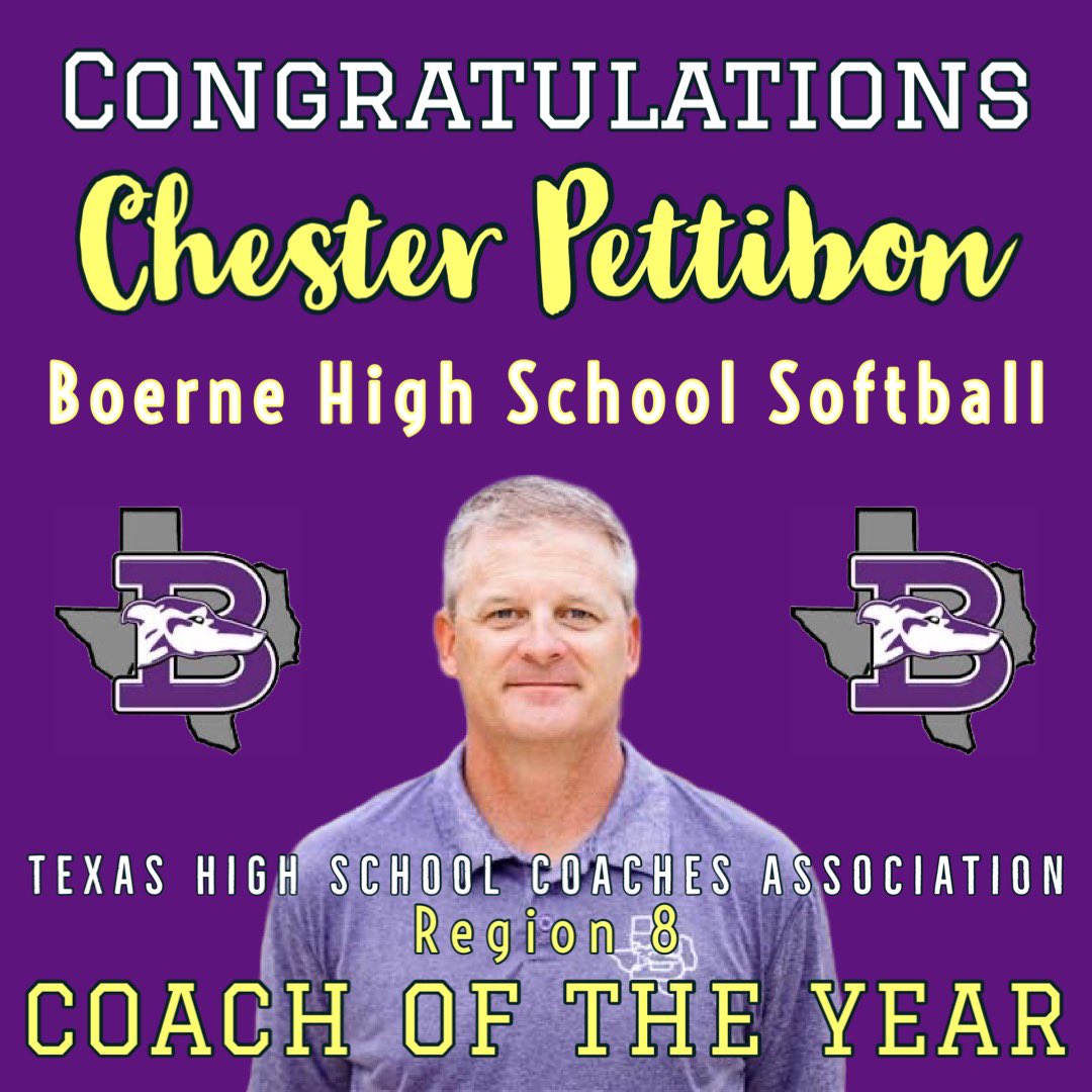 Boerne HS Softball (@greyhoundsb) on Twitter photo 📢Congrats to Coach Pettibon…
🥎District 27-4A Coach of the Year and Texas HS Coaches Assoc Region 8 Coach of the Year!👍
<a href="/Boernehs/">Boerne High School</a> <a href="/LeechStan/">Boerne ISD Athletics</a> <a href="/BoerneISD/">Boerne ISD</a> <a href="/gohoundsgo_gabc/">Greyhound Athletic Booster Club (GABC)</a> <a href="/Boerne_TX/">City of Boerne</a> <a href="/BoerneNews/">Boerne High News Network</a> <a href="/RadioBoerne/">Boerne Radio Sports 103.9FM</a> <a href="/TXPrepSoftball/">Texas Prep Softball</a> <a href="/TexHSSoftball/">Texas HS Softball</a> <a href="/THSCAcoaches/">THSCA</a> <a href="/uiltexas/">Texas UIL</a> <a href="/hinojosa_david/">David Hinojosa</a> 📢Congrats to Coach Pettibon…
🥎District 27-4A Coach of the Year and Texas HS Coaches Assoc Region 8 Coach of the Year!👍
<a href="/Boernehs/">Boerne High School</a> <a href="/LeechStan/">Boerne ISD Athletics</a> <a href="/BoerneISD/">Boerne ISD</a> <a href="/gohoundsgo_gabc/">Greyhound Athletic Booster Club (GABC)</a> <a href="/Boerne_TX/">City of Boerne</a> <a href="/BoerneNews/">Boerne High News Network</a> <a href="/RadioBoerne/">Boerne Radio Sports 103.9FM</a> <a href="/TXPrepSoftball/">Texas Prep Softball</a> <a href="/TexHSSoftball/">Texas HS Softball</a> <a href="/THSCAcoaches/">THSCA</a> <a href="/uiltexas/">Texas UIL</a> <a href="/hinojosa_david/">David Hinojosa</a>