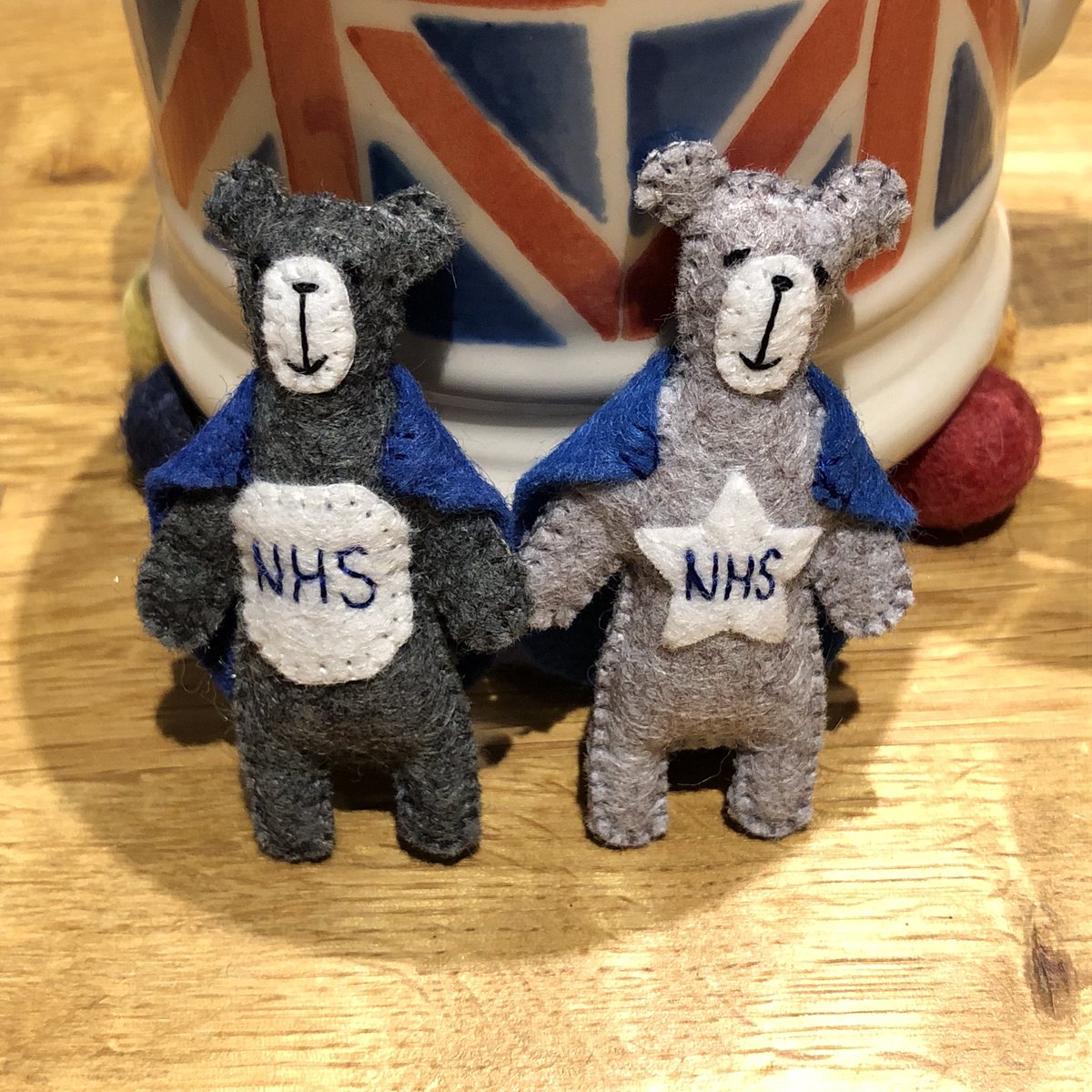 Two little #nhssuperhero #pocketbears making their debut in my #etsyshop today too 💙#thankyounhs #NHSStaff #nhssuperstars #neverforget