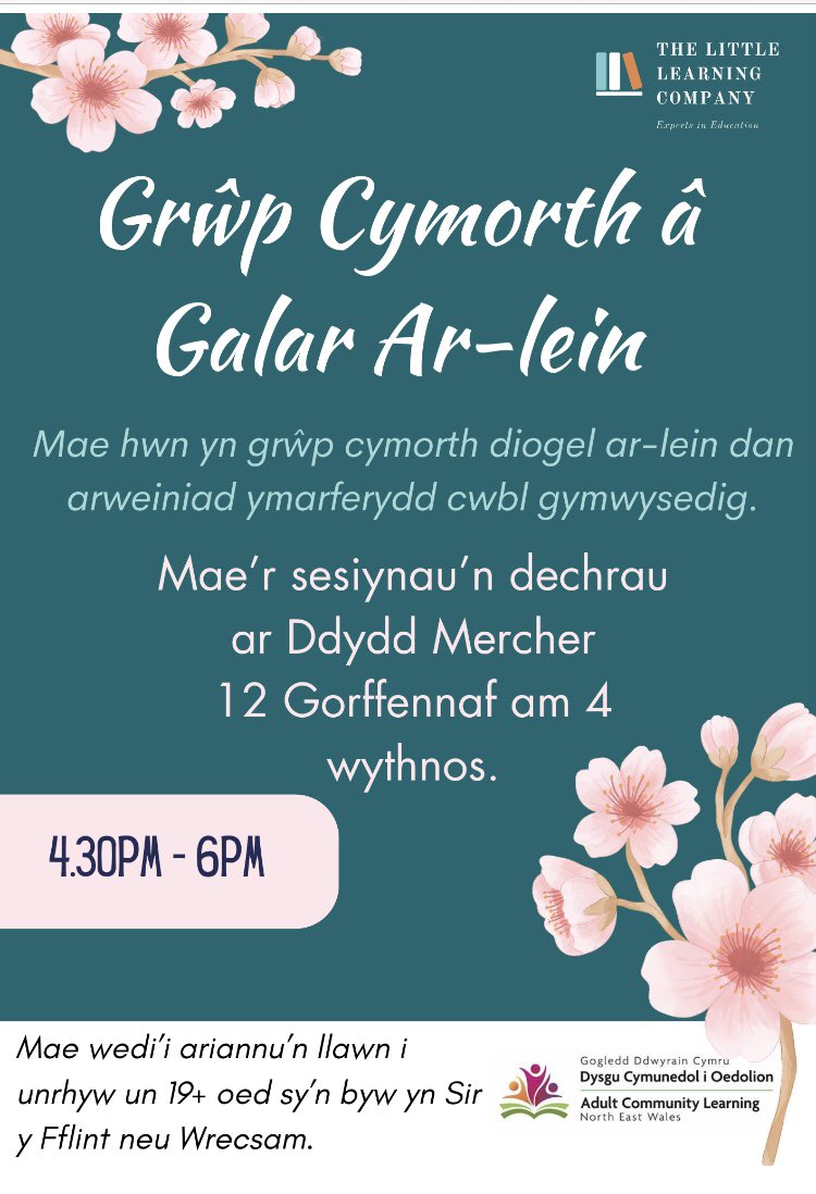 SolutionsTmj's tweet photo. If you wish to join my grief support group please sign up using the links below..

English Enrolment: https://t.co/1sfzLdOwX8
 
Welsh Enrolment: https://t.co/1opVWSSKvz
  #grief #acl #funded #support #community #griefsupport #flintshire #wrexham #tycalon #adultlearning https://t.co/ZbmUcuwzPS