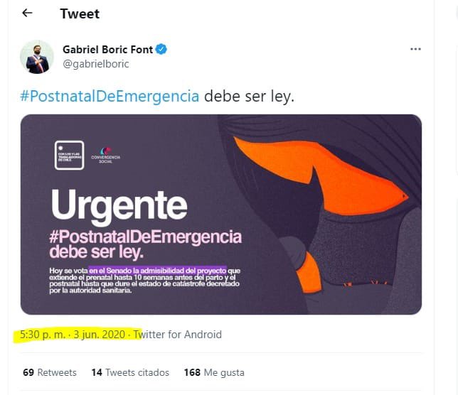 Carolactica's tweet photo. Qué pasó @GabrielBoric , no empecemos con problemas de memoria tan joven. #PostnatalDeEmergencia @ministeriosalud @postnatal12M no más bebés fallecidos‼️🙏🏻 https://t.co/fd6X22VMJ2