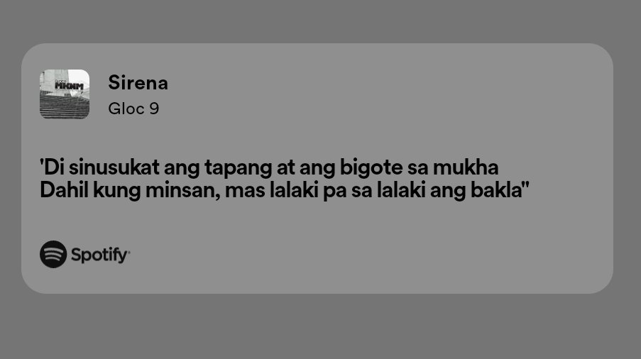 MaxAngeles16's tweet photo. NOT KPOP RELATED.

CONTEXT: I WILL KEEP ON POSTING THIS because I know that these lines of Gloc 9's Sirena will not be overshadowed by Awra's behavior. 𝗦𝗢𝗠𝗘𝗢𝗡𝗘'𝗦 𝗕𝗘𝗛𝗔𝗩𝗜𝗢𝗥 𝗪𝗜𝗟𝗟 𝗡𝗢𝗧 𝗗𝗘𝗙𝗜𝗡𝗘 𝗧𝗛𝗘 𝗪𝗛𝗢𝗟𝗘 𝗟𝗚𝗕𝗧𝗤𝗜𝗔+ 𝗖𝗢𝗠𝗠𝗨𝗡𝗜𝗧𝗬. 🌈 https://t.co/JHQDkK7xd9