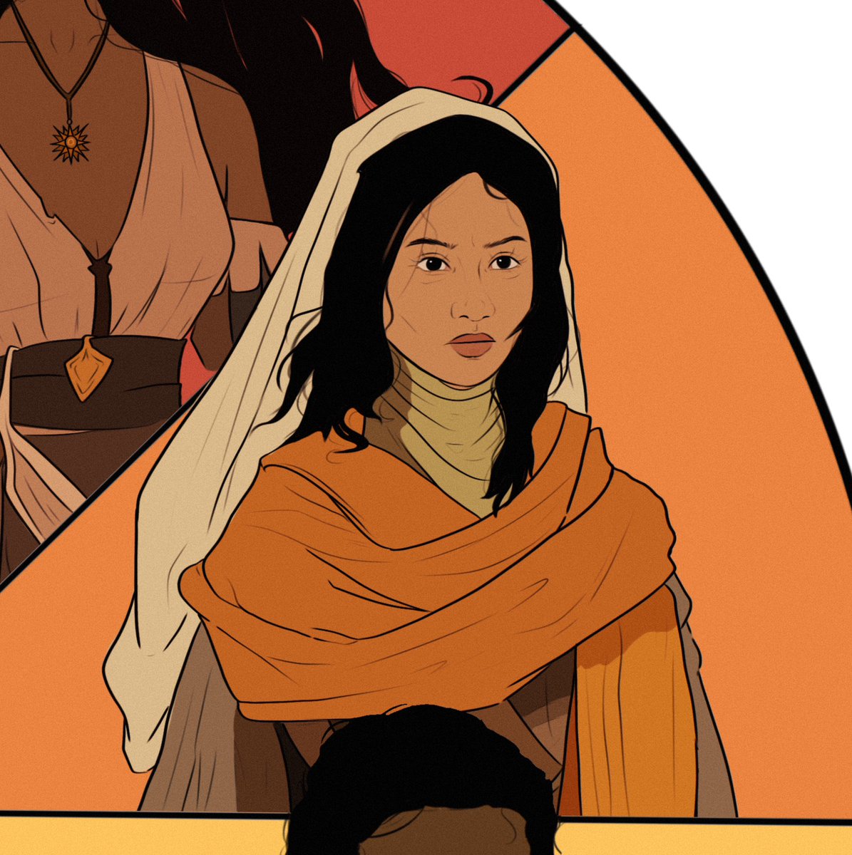 The second of the colour wheel art with my original characters! In the orange slot is Keeva Worrano x