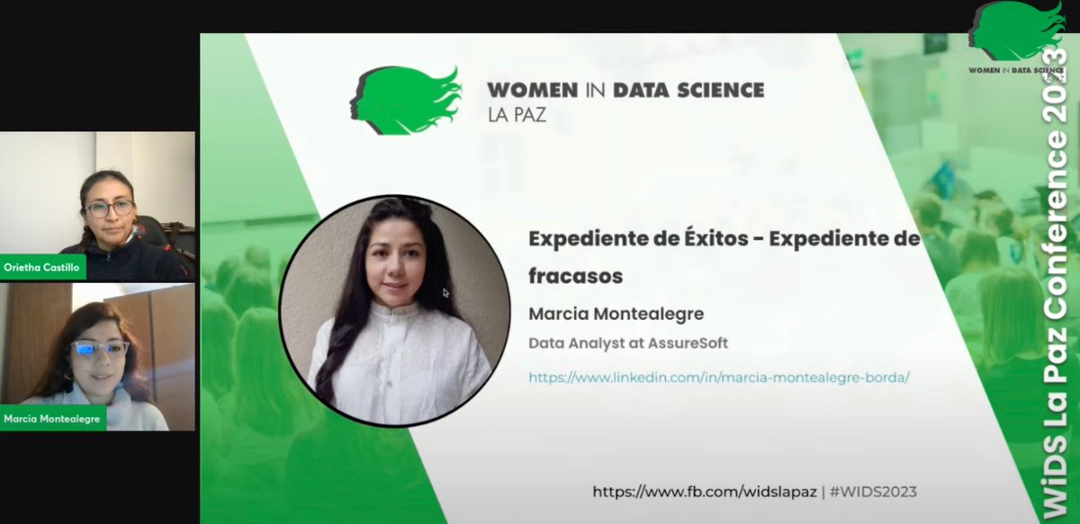 betolive's tweet image. Es el turno de #MarciaMontealegre de @AssureSoftCorp, 🇧🇴@isoc_bolivia y @LACNOG con su charla sobre los tipos de mentalidades, cómo actua el cerebro y aprende mejor con los fracasos, y cómo nuestro expediente de éxitos está basado en nuestro expediente de fracasos #WiDSLaPaz2023