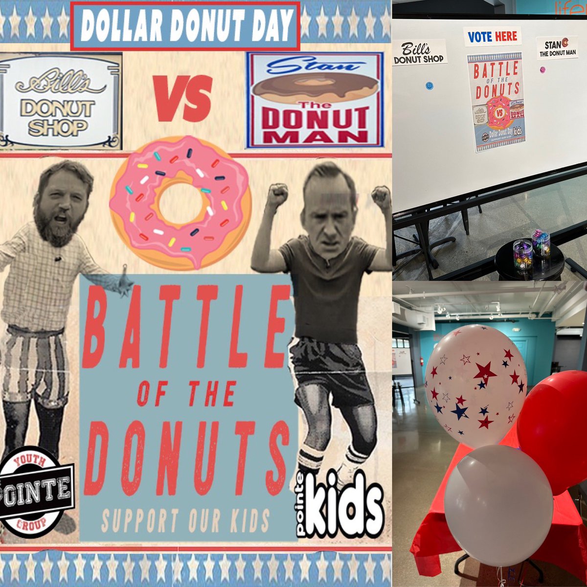 Tomorrow is the Battle of the Donuts! It’s a can’t miss Kid’s Fundraiser. Who ya got? Bill or Stan?! #donut #battle