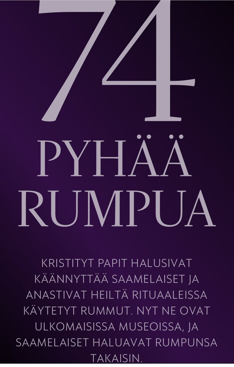 TainaPieski's tweet photo. Kiitos @anunou ja @hsfi että julkaisitte artikkelin saamelaisten pyhistä rummuista ja kulttuuriperinnöstämme. Iso määrä saamelaisesineitä säilytetään ympäri Eurooppaa muiden kansojen museoissa. Toivomme esineiden kotiinpaluuta  #saamelaiset #rummut       https://t.co/cNFtYLnYNA https://t.co/TiR73GQLF1