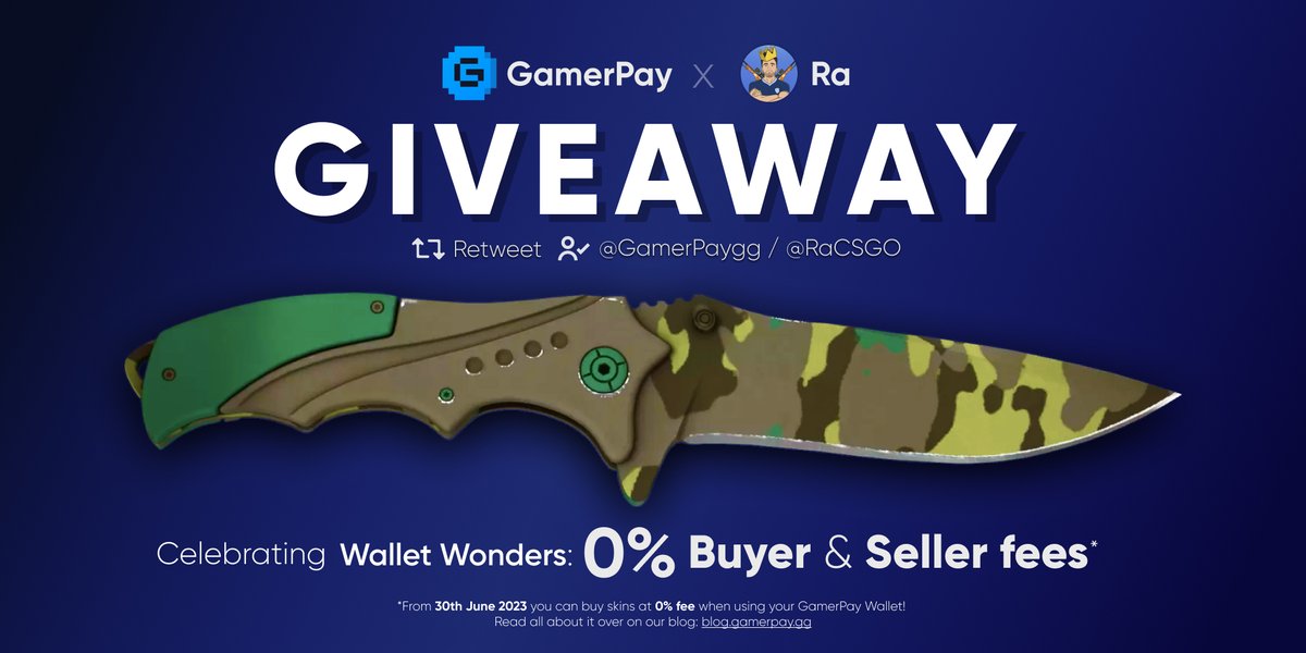 RaCSGO's tweet image. 🎁 KNIFE GIVEAWAY 🎁

New insane fee model on @GamerPayGG !
0% selling and purchasing fee when using your balance on the site!

Together with the GP team we are celebrating by throwing this giveaway!
- Like
- Retweet
- Follow @GamerPayGG &amp;amp; @RaCSGO 🥰

Drawing July 11th

GL! 🤞