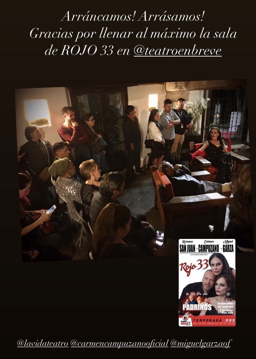 yhodda's tweet image. Felices!!! Noche de estreno #rojo33 @EduiTijerina @elalexramirez @rossanasanjuan 
#teatrobreve #coyoacan #cdmx