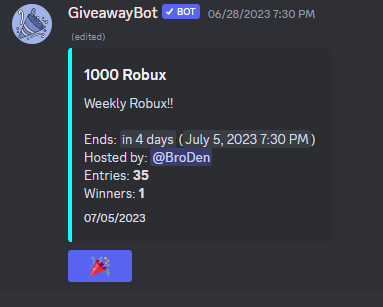 BrobotStudios's tweet photo. 1000 Robux Giveaway!!!
Only 4 days left!
To Enter:
・Like + Retweet 
・Follow Me 
・Join the Discord and hit the party hat in the giveaway channel https://t.co/J69hGUcaJS

Winners DMed
#ROBLOX #ROBLOXDev #robloxgiveaway #robuxgiveaway #robuxgiftcard #FreeRobux #robuxcodes https://t.co/OAeM30MTRQ
