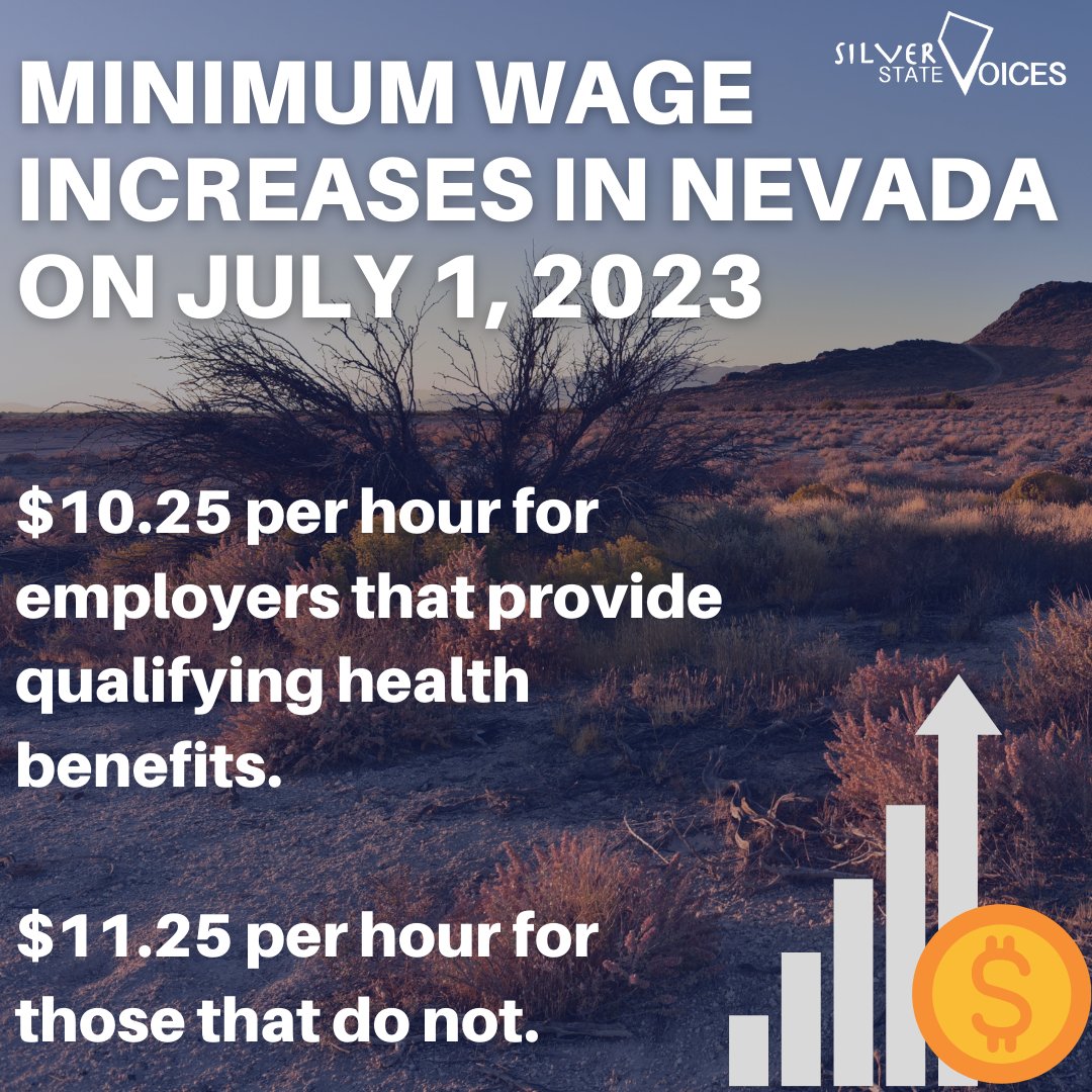 In accordance with the 2019 bill passed in Nevada, the minimum wage is increasing by $0.75 today. #Minwage