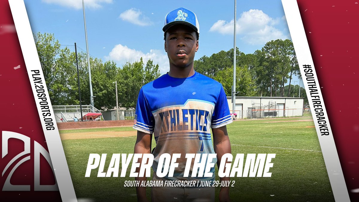 2DsportsPOG's tweet image. ⭐️ PLAYER OF THE GAME ⭐️

Neal Croom: 2-3 2B 3B 4RBI

Summer Team: Panhandle Athletics 

#SouthALFirecracker
@2DsportsAL