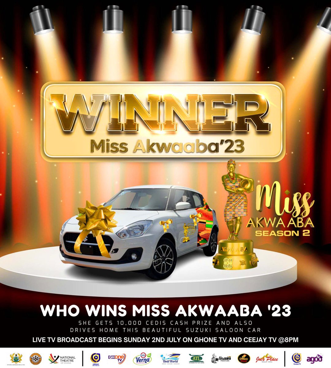 MissAkwaaba's tweet photo. Miss Akwaaba’23 🇬🇭
The search for the next queen is on! Join us this Sunday, 2 July on Ghone Tv and CeeJay TV at 8:00pm prompt as the ladies take us down memory lane 💃🏿. You can also watch from https://t.co/sGJM5heStx 
#MissAkwaaba #TheAkwaabaShow #CeejayTV #tourism https://t.co/RU1yXlp1G1