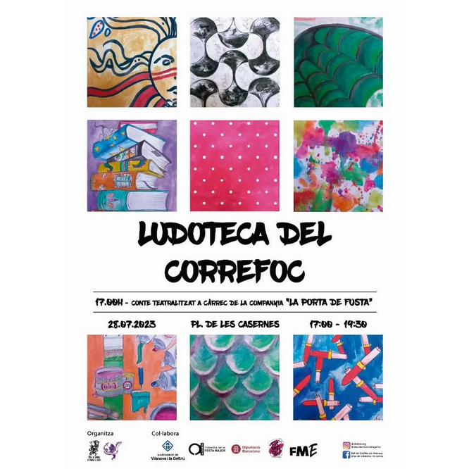 A la ludoteca del Correfoc, els <a href="/diablesvng/">Ball de Diables VNG</a> i el Drac de Vilanova organitzen activitats infantils on nens i nenes tindran l'oportunitat de jugar, aprendre i veure tot allò relacionat amb el correfoc.

📅 28 de juliol
🕘 De 17.00 h a 19.30 h
📍 Plaça de les Casernes

#FME2023