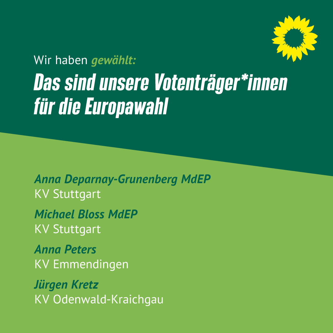 Unsere vier für ein starkes Baden-Württemberg in einem starken Europa. Herzlichen Glückwunsch an @AnnaDeparnay @micha_bloss @annarmpeters @JuergenKretz #ldkbw