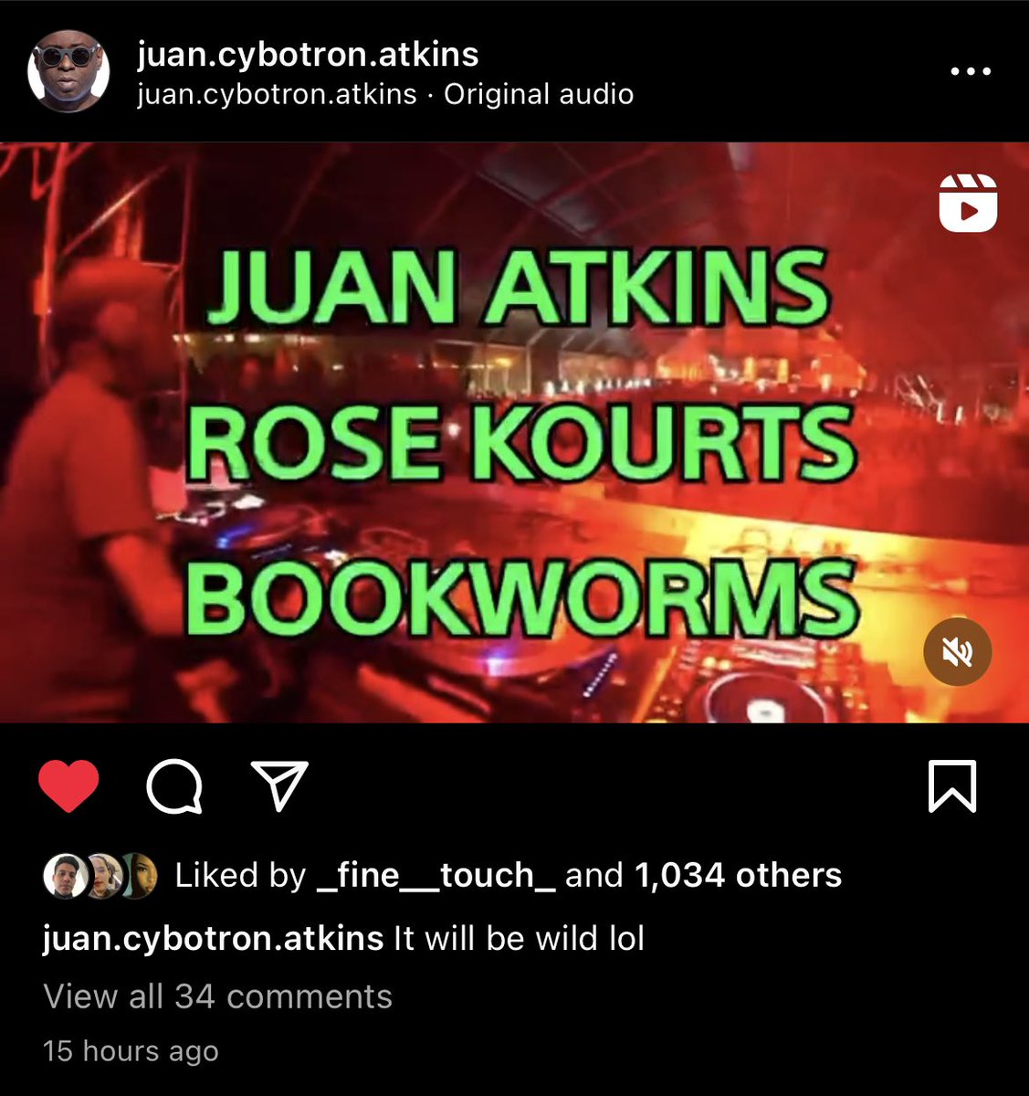 Today I’m opening for the Godfather of Techno, the one and only Juan Atkins…ya heard it from him, it will be wild lol