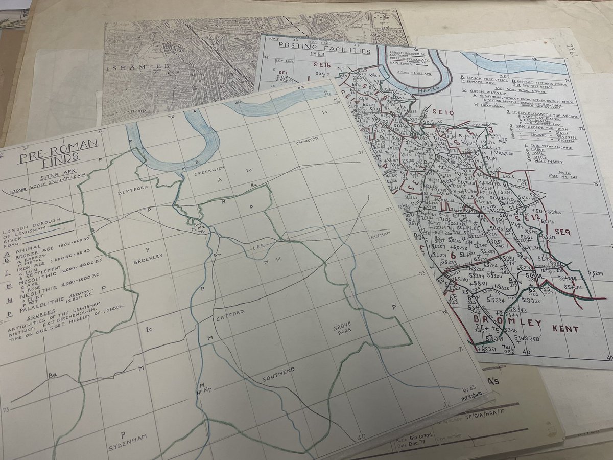 Today we inventoried our maps and discovered yet ANOTHER bit of work by Ken White - he’s no longer with us, but his passion for Lewisham history was impressive and all consuming. Post box locations. Pre-Roman finds. Water sources. The very definition of a Magpie-mind!