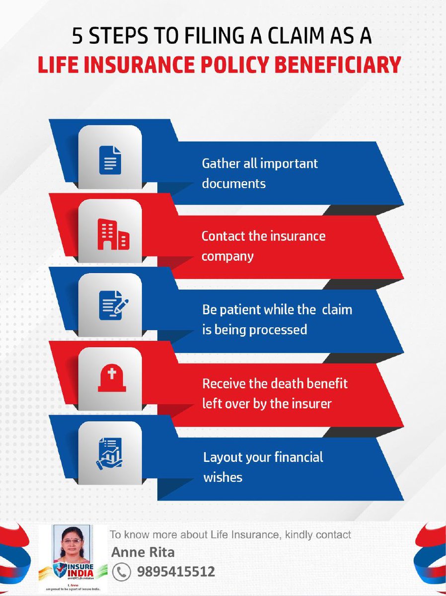 AnneRitaJoseph1's tweet image. Dealing with the loss of a loved one is never easy, but filing a life insurance claim doesn't have to be complicated. Here are 5 steps to help you through the process. We hope these tips make things a little easier during a difficult time. #LifeInsuranceClaim #FinancialPlanning