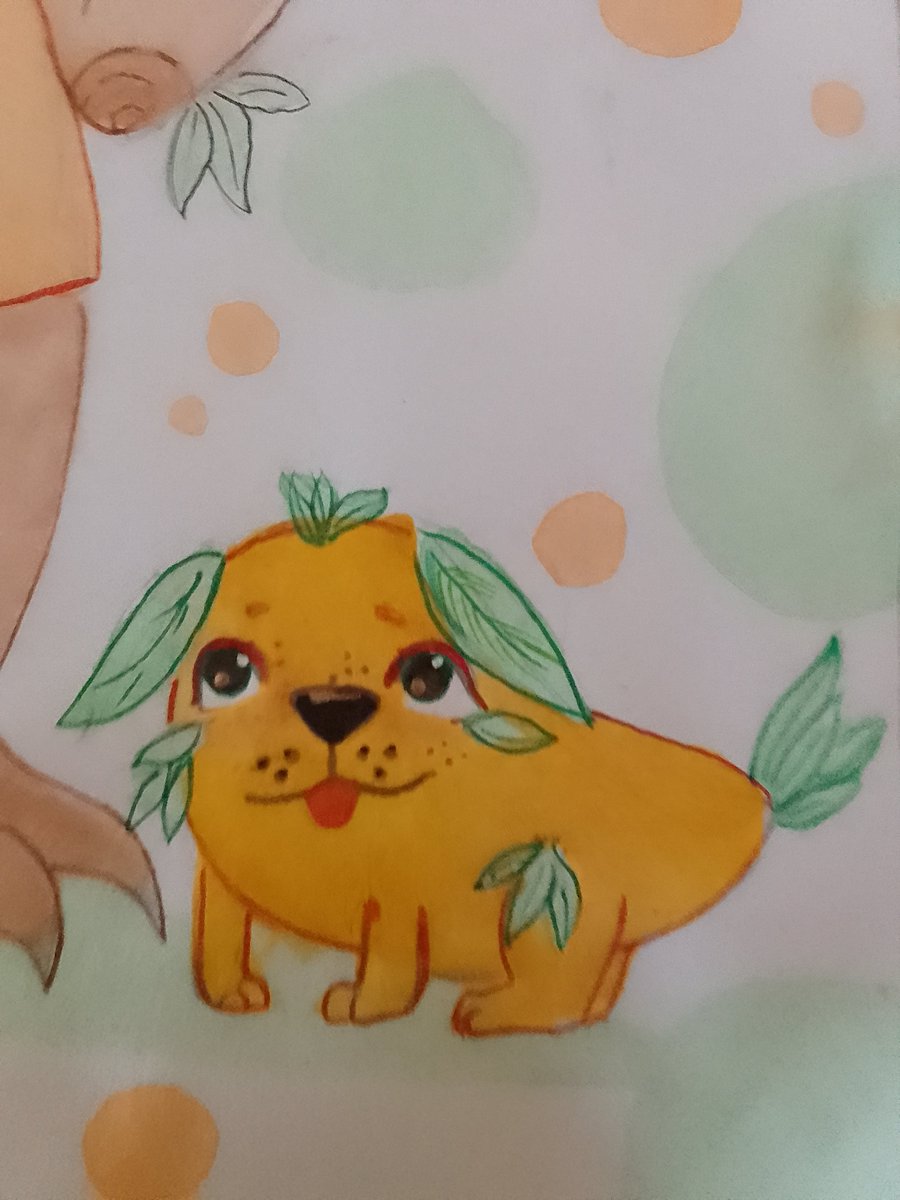 Hice mi personaje de elementos chafa pero  ni modo jsjsjs
Es un árbol de mango con su mandog