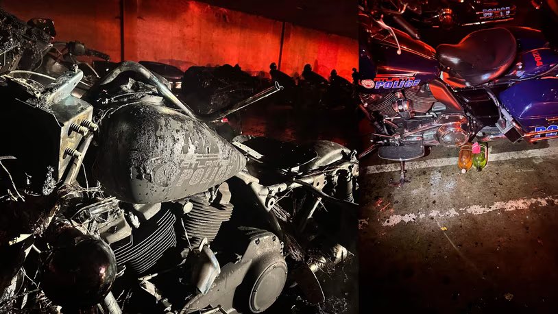 Late last night, Atlanta Police vehicles were vandalized & set on fire at two different locations. Police motorcycles were found ablaze, alongside “incendiary devices,” at the site of an old police training academy, and three cop cars were found vandalized at 890 Memorial Dr .