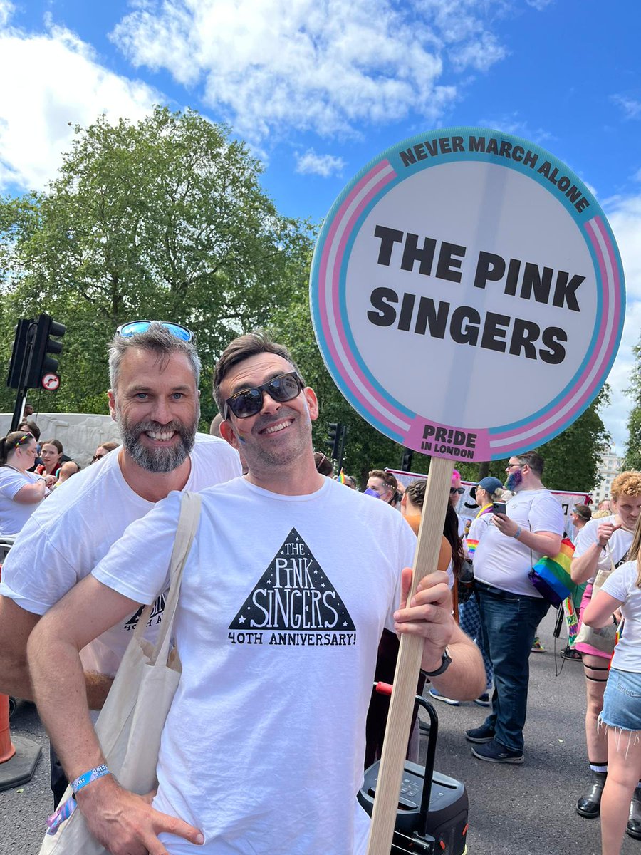 NAHTnews's tweet photo. We have made friends with the @pinksingers who are marching right next to us!
Wonder if they're available for next year's Annual Conference?
#NAHTPride https://t.co/V4IOhPmpYz
