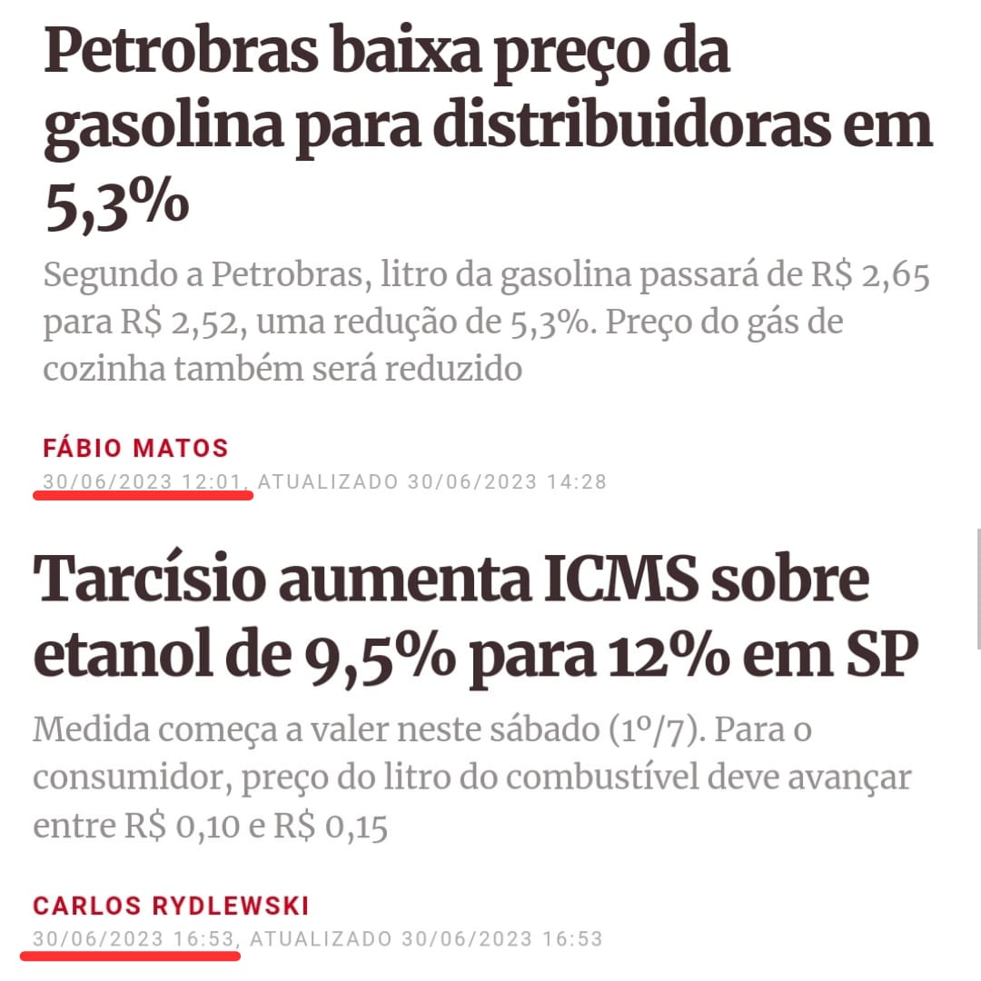 GuilhermeBoulos's tweet photo. Hoje, os motoristas de todo o Brasil vão comemorar a queda no preço do combustível, menos os de São Paulo. 

Porque, enquanto Lula diminui o preço da gasolina, o governador Tarcísio aumenta o do etanol em SP. https://t.co/KdaDqR7knT