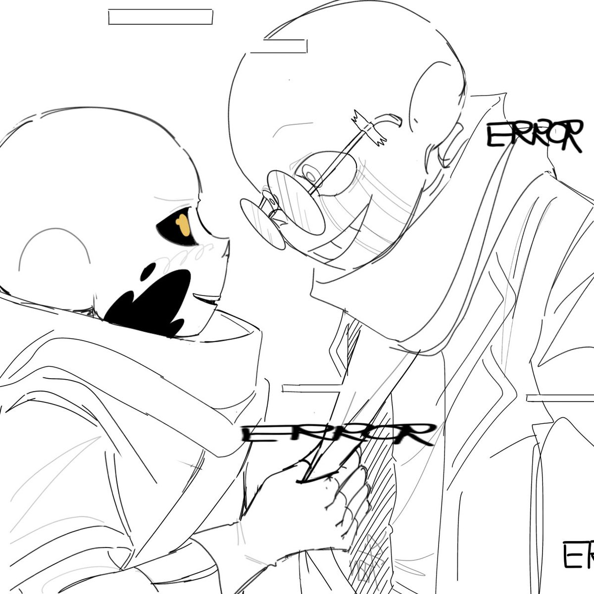 我真的很喜欢他们！🥹🥹🌹🌹‼️‼️
#undertale_AU #ErrorInk #inkerror #inksans #errorsans