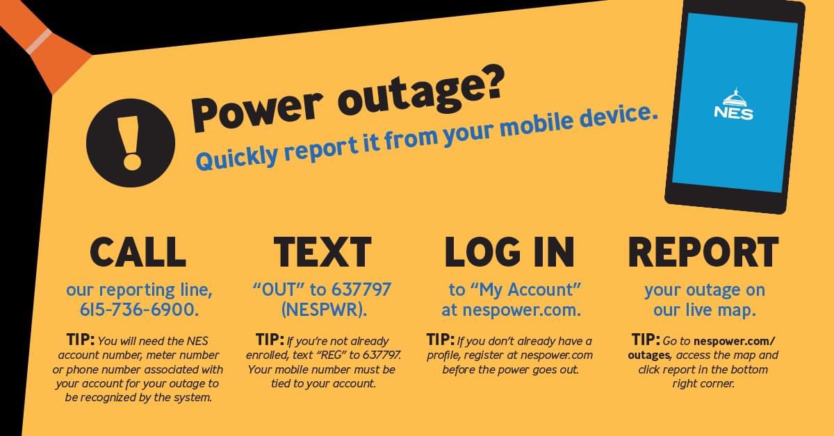 Nashville Electric Service on Twitter "NESOutageAlert NES crews are working around the clock