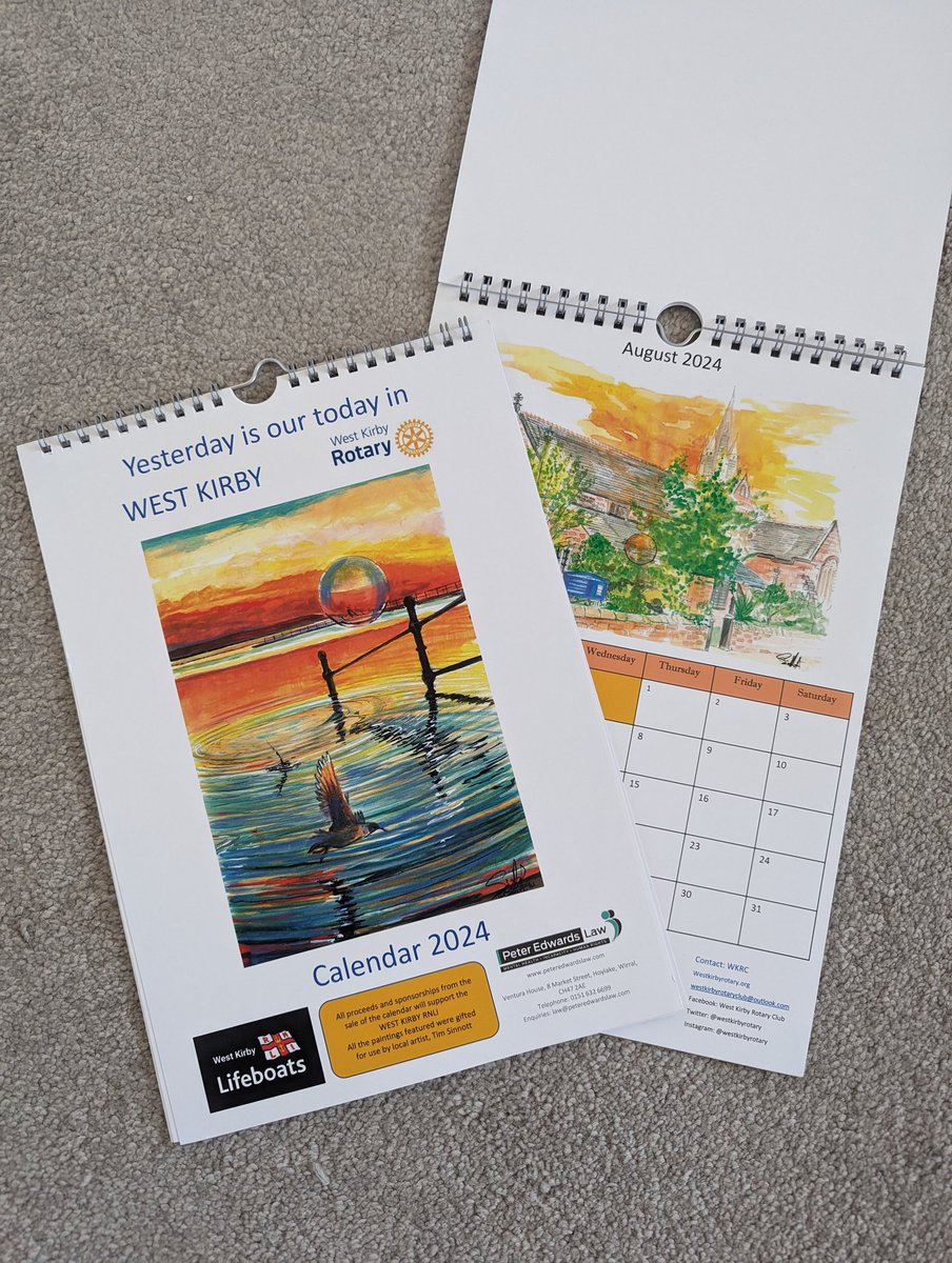 Did you know our new President Tim has helped our club to create a calendar for 2024? 

A MASSIVE thank you to our sponsors as their support means that every calendar sold gives funds directly to <a href="/RNLIWestKirby/">RNLI West Kirby Lifeboat</a>

#RNLI #rotary #Wirral #WestKirby #supportlocal #charity #WKRC