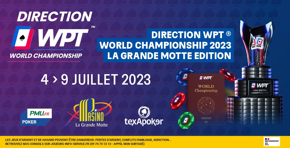 Texapoker Events Live (@texapokerlive) on Twitter photo 🙌 Ne manquez pas la troisième étape du Direction <a href="/WPT/">World Poker Tour</a> au <a href="/PasinoLGM/">Pasino LaGrandeMotte</a> du 4 au 9 juillet ! Un Main Event à 400€ avec un ticket 10 400$ WPT World Championship Wynn ajouté, offert par Texapoker au vainqueur 🔥 #poker #DirectionWPT #WPT
✍ Toutes les infos texapoker.net/fr/actualites/… 🙌 Ne manquez pas la troisième étape du Direction <a href="/WPT/">World Poker Tour</a> au <a href="/PasinoLGM/">Pasino LaGrandeMotte</a> du 4 au 9 juillet ! Un Main Event à 400€ avec un ticket 10 400$ WPT World Championship Wynn ajouté, offert par Texapoker au vainqueur 🔥 #poker #DirectionWPT #WPT
✍ Toutes les infos texapoker.net/fr/actualites/…