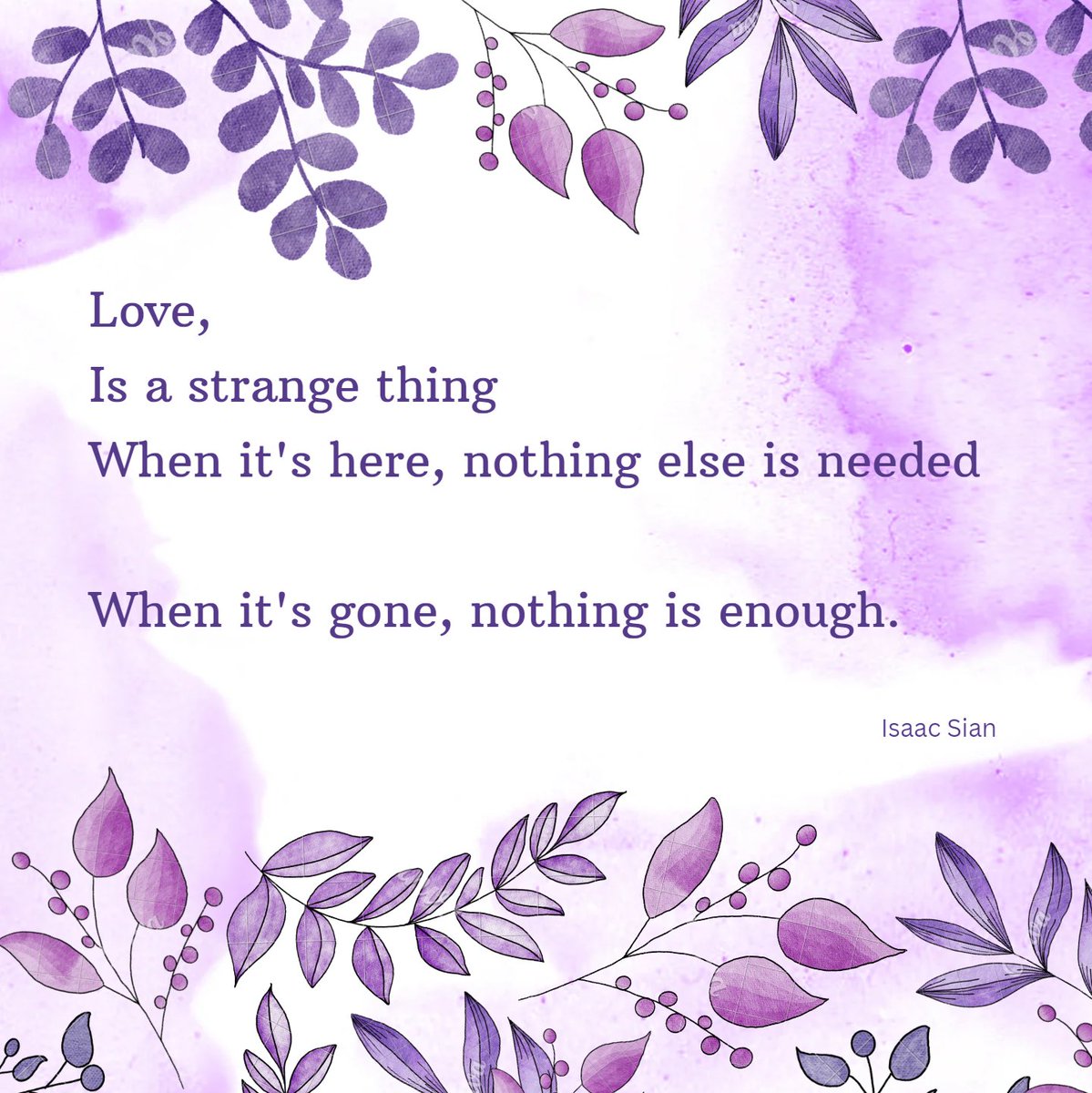 Isaac09655844's tweet photo. Love,
Is a strange thing 
When it's here, nothing else is needed

When it's gone, nothing is enough.

~Isaac Sian https://t.co/WkfzwLebZB