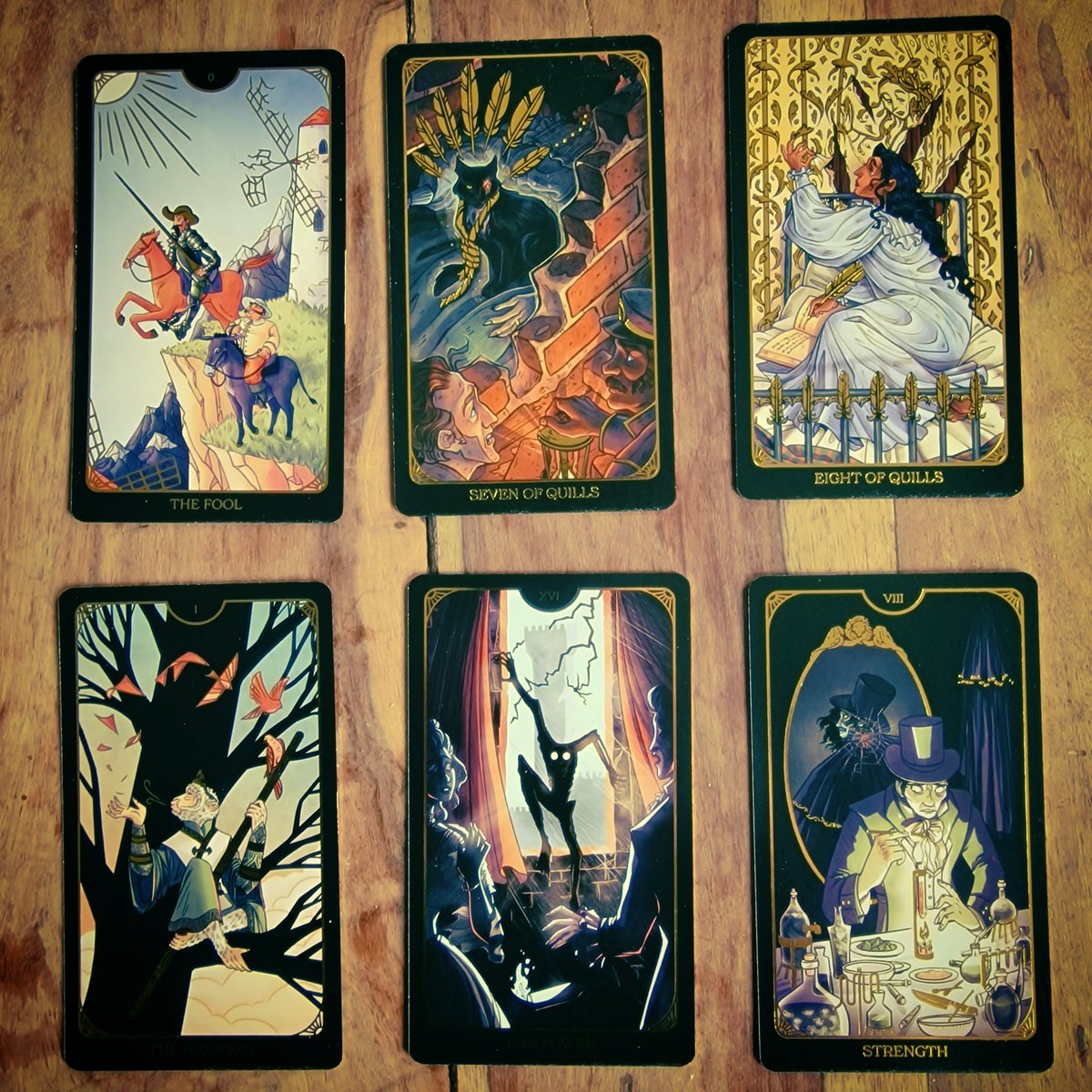 Just received The Literary Tarot deck. They are beautiful, &amp; each image selected from classic literature by a well known author to raise money for the Brink Literacy Project. The fool is Don Quixote, The magician Sun Wukong, the Monkey King from Journey to the West (genius!)...