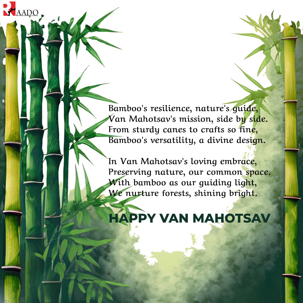 #NurtureWithBamboo, in #VanMahotsav 's embrace we stand, letting our forests shine bright. 
#CelebrateNature #Bamboo #BambooFacts #BambooLifestyle #BambooUses #TogetherWeStand #IndianForests #Replant #PainttheNatureGreen