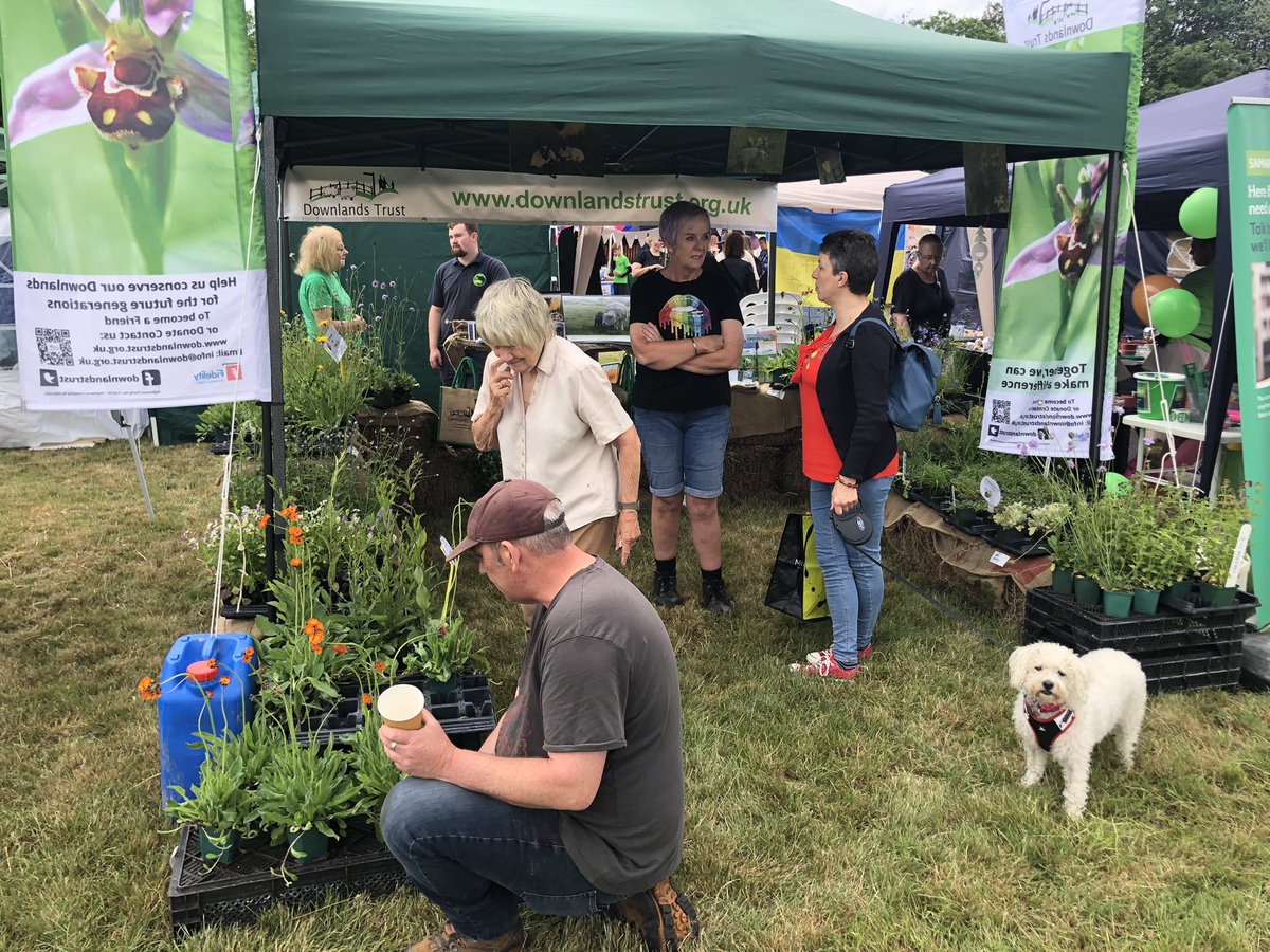 Downygrazers's tweet image. A fantastic day at the Old Coulsdon Village Fair. Talking to the public about the important conservation work of the Downlands Trust and Downlands Partnership. Plus selling wildflowers, some complete with insects 😂🥰