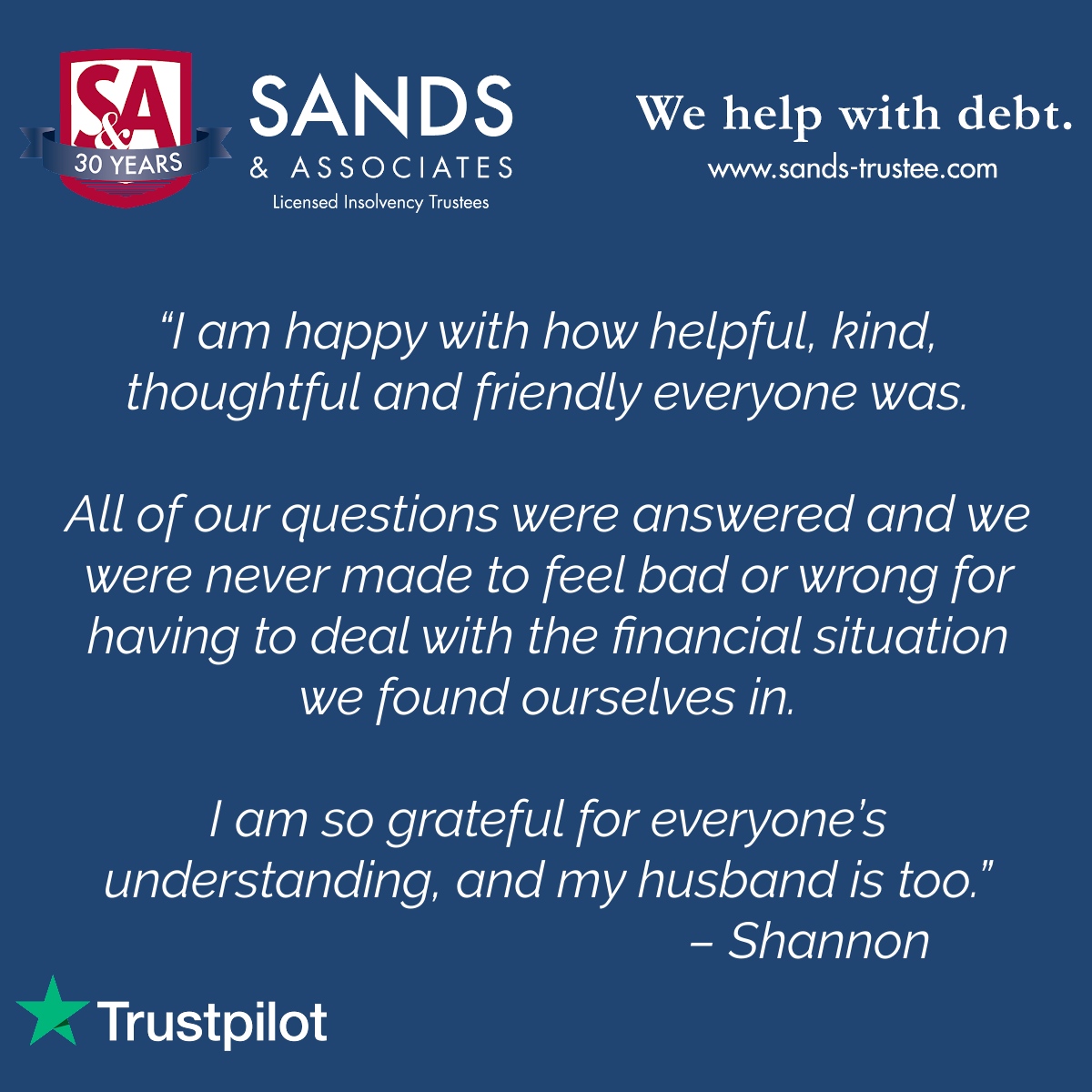 SandsTrustee's tweet image. Support, solutions, and no judgment.  

Book your free, virtual or in-person debt consultation with a caring local expert today: sands-trustee.com

#BCDebtHelp #DebtHelpWithoutJudgment #DebtExpertsWhoCare #GoodByeDebtStress #BCLicensedInsolvencyTrustees #DebtSmartWithHeart