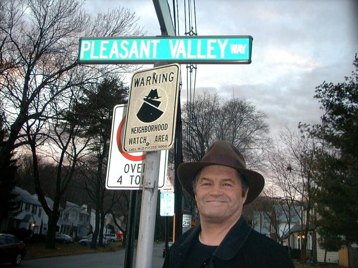 Micky Dolenz visits Pleasant Valley Way, the inspiration for 'Pleasant Valley Sunday' by Gerry Goffin and Carole King, in West Orange, New Jersey.