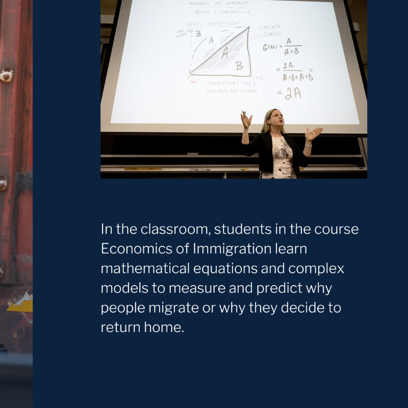 NotreDame's tweet photo. Notre Dame students in Eva Dziadula’s Economics of Immigration class traveled to Puebla, Mexico, over spring break to speak directly to migrants traversing a dangerous route from Central America to the U.S. border.