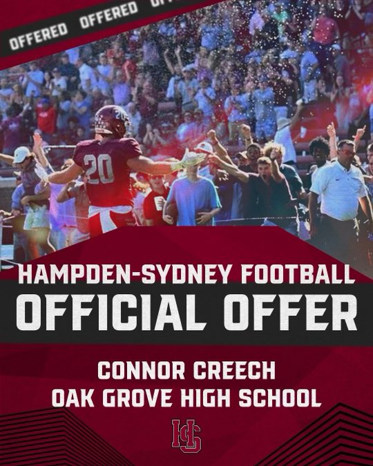 After a great visit, excited and blessed to receive an offer from <a href="/HSC__FOOTBALL/">H-SC Football</a>   Thank you <a href="/HSCCoachClarkJr/">David Clark Jr</a>  <a href="/LindellStone/">Lindell Stone</a> <a href="/OakGroveGrizzFB/">Oak Grove Football</a> <a href="/CoachCreason66/">Rob Creason</a>